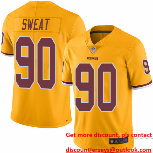 Redskins #90 Montez Sweat Gold Men's Stitched Football Limited Rush Jersey