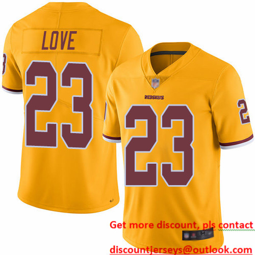 Redskins #23 Bryce Love Gold Men's Stitched Football Limited Rush Jersey