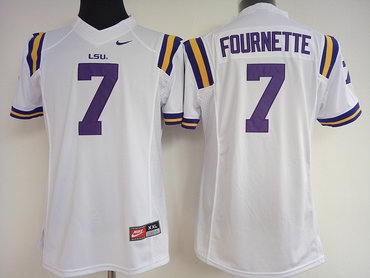 LSU Tigers 7 Leonard Fournette White College Football Jersey