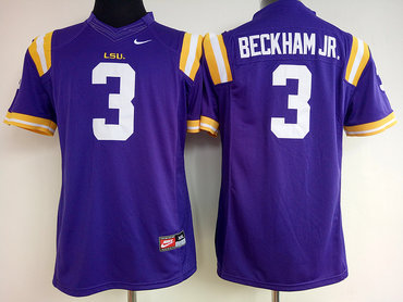 LSU Tigers 3 Odell Beckham Jr Purple College Football Jersey