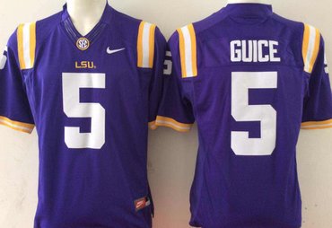 LSU Tigers 5 Derrius Guice Purple College Football Jersey