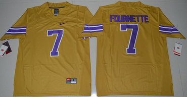 LSU Tigers 7 Leonard Fournette Yellow College Jersey