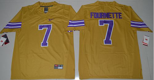 LSU Tigers #7 Leonard Fournette Gridiron Gold Limited Legend Stitched NCAA Jersey