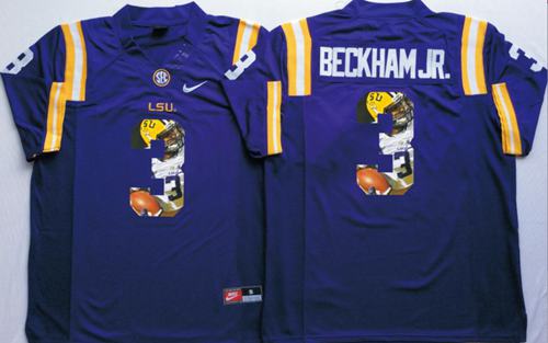 LSU Tigers #3 Odell Beckham Jr Purple Player Fashion Stitched NCAA Jersey