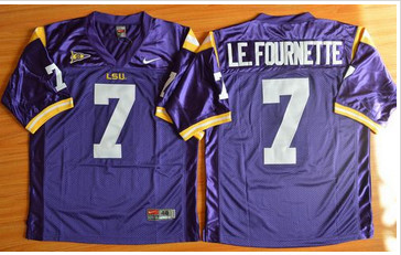 LSU Tigers #7 Leonard Fournette Purple Stitched NCAA Jersey