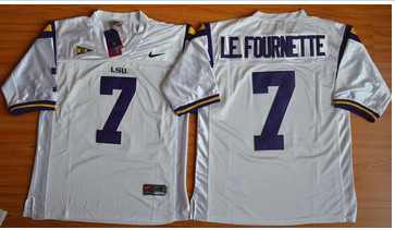 LSU Tigers #7 Leonard Fournette White Stitched NCAA Jersey