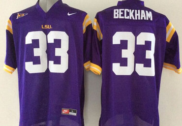 LSU Tigers #33 Beckham Purple Stitched NCAA Jersey