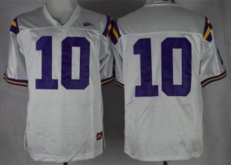 LSU Tigers #10 Anthony Jennings White Stitched NCAA Jersey