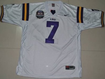 lsu tigers #7 tyrann mathieu white 2012 bcs championship patch embroidered ncaa jersey