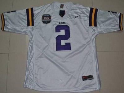 lsu tigers #2 rueben randle white 2012 bcs championship patch embroidered ncaa jersey