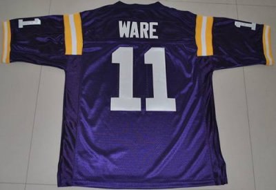 lsu tigers #11 spencer ware purple embroidered ncaa jersey