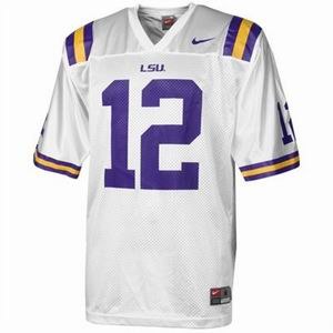 ncaa lsu tigers 12 football jersey white