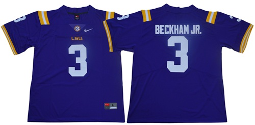 LSU Tigers #3 Odell Beckham Jr Purple Limited Stitched NCAA Jersey