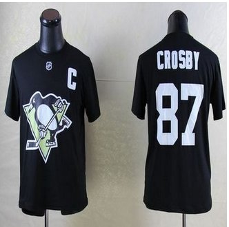 NHL Pittsburgh Penguins #87 Sidney Crosby Black T-Shirt