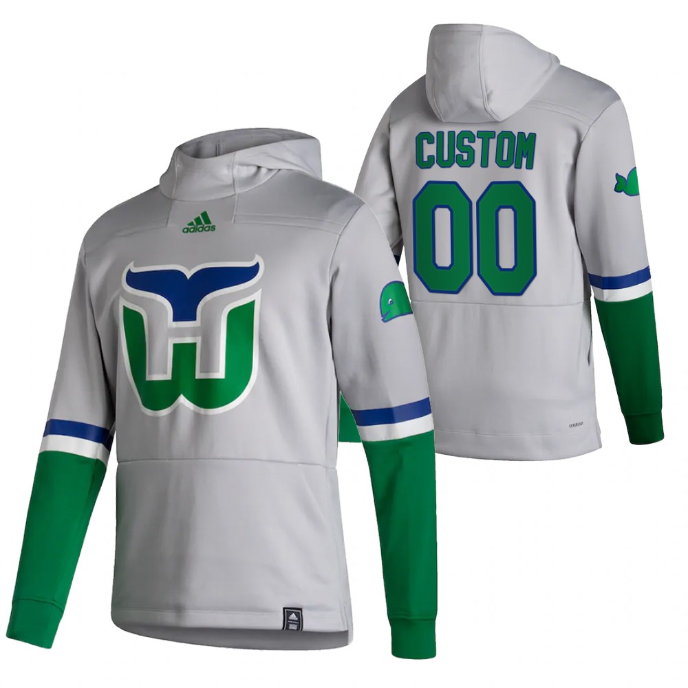 Carolina Hurricanes Custom Adidas Reverse Retro Pullover Hoodie Gray