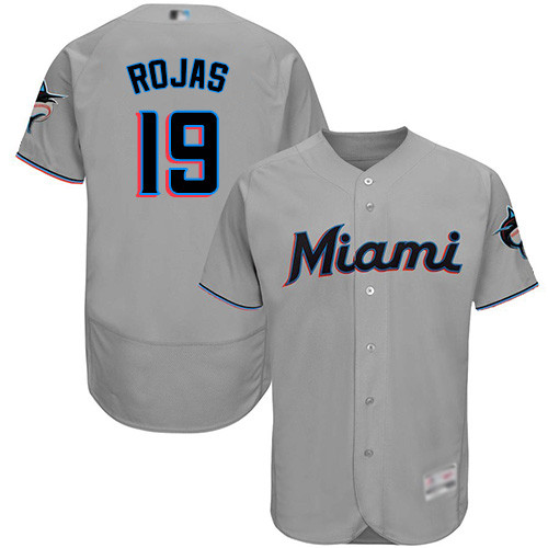 marlins #19 Miguel Rojas Grey Flexbase Authentic Collection Stitched Baseball Jersey marlins #19 Miguel Rojas Grey Flexbase Authentic Collection Stitched Baseball Jersey