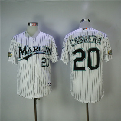 Marlins #20 Miguel Cabrera White Throwback Stitched MLB Jersey Marlins #20 Miguel Cabrera White Throwback Stitched MLB Jersey