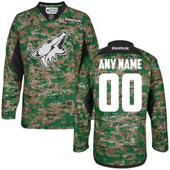 Men's Arizona Coyotes Reebok Digital Camo Veteran's Day Custom Practice Jersey