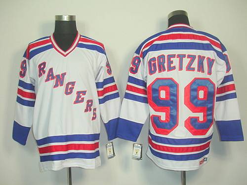 Youth Rangers #99 Wayne Gretzky White CCM Road Stitched NHL Jersey