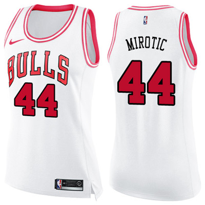 Nike Bulls #44 Nikola Mirotic White Pink Women's NBA Swingman Fashion Jersey Nike Bulls #44 Nikola Mirotic White Pink Women's NBA Swingman Fashion Jersey
