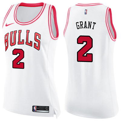 Nike Bulls #2 Jerian Grant White Pink Women's NBA Swingman Fashion Jersey$ Nike Bulls #2 Jerian Grant White Pink Women's NBA Swingman Fashion Jersey$