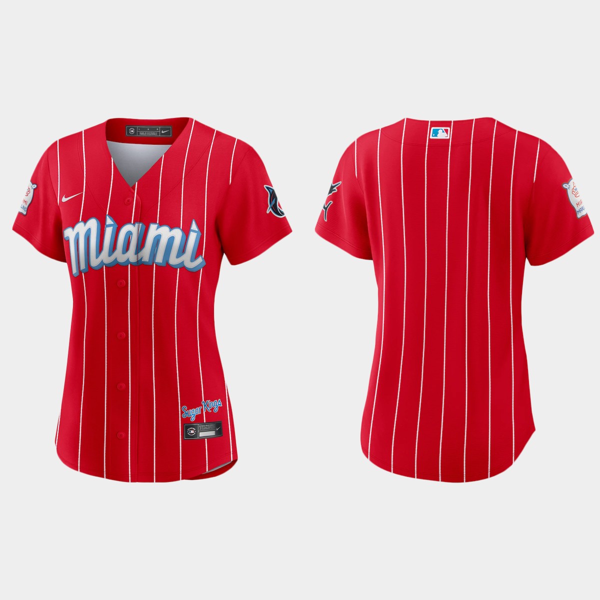 Miami Marlins Women's Nike 2021 City Connect Authentic MLB Jersey Red Miami Marlins Women's Nike 2021 City Connect Authentic MLB Jersey Red