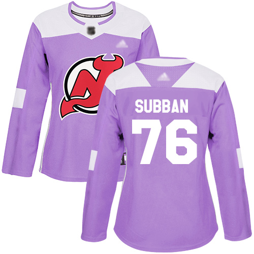 Devils #76 P. K. Subban Purple Authentic Fights Cancer Women's Stitched Hockey Jersey Devils #76 P. K. Subban Purple Authentic Fights Cancer Women's Stitched Hockey Jersey
