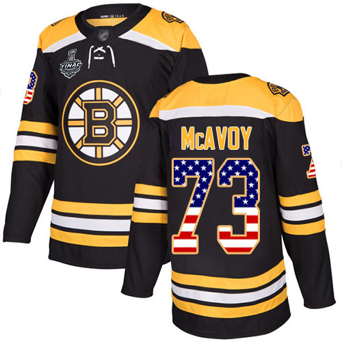 Bruins #73 Charlie McAvoy Black Home Authentic USA Flag Stanley Cup Final Bound Youth Stitched Hockey Jersey Bruins #73 Charlie McAvoy Black Home Authentic USA Flag Stanley Cup Final Bound Youth Stitched Hockey Jersey