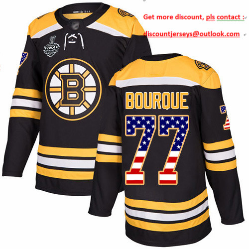 Bruins #77 Ray Bourque Black Home Authentic USA Flag Stanley Cup Final Bound Youth Stitched Hockey Jersey