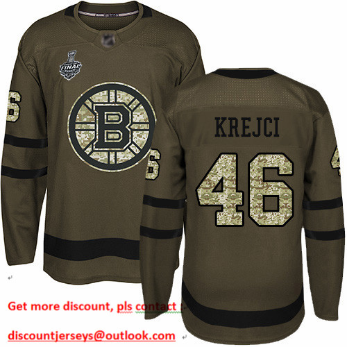 Bruins #46 David Krejci Green Salute to Service Stanley Cup Final Bound Youth Stitched Hockey Jersey