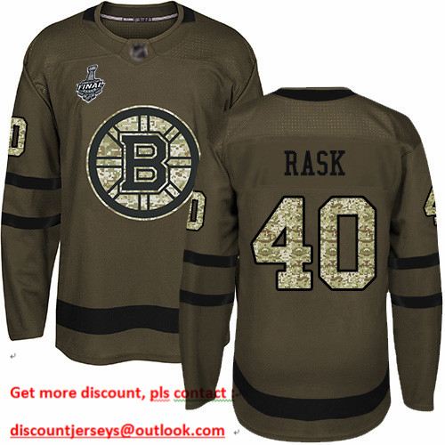 Bruins #40 Tuukka Rask Green Salute to Service Stanley Cup Final Bound Youth Stitched Hockey Jersey