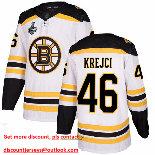 Bruins #46 David Krejci White Road Authentic Stanley Cup Final Bound Youth Stitched Hockey Jersey