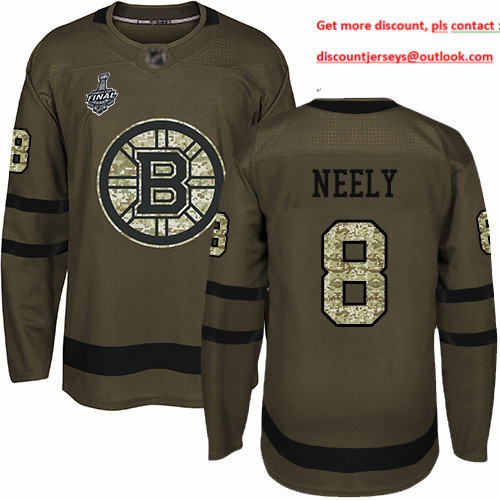 Bruins #8 Cam Neely Green Salute to Service Stanley Cup Final Bound Youth Stitched Hockey Jersey