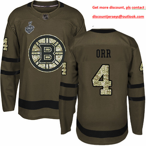 Bruins #4 Bobby Orr Green Salute to Service Stanley Cup Final Bound Youth Stitched Hockey Jersey