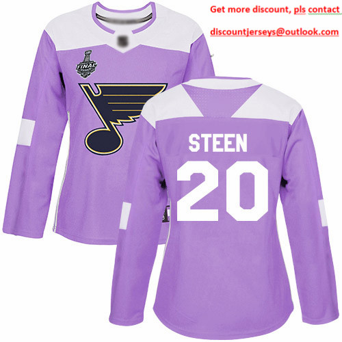Blues #20 Alexander Steen Purple Authentic Fights Cancer Stanley Cup Final Bound Women's Stitched Hockey Jersey
