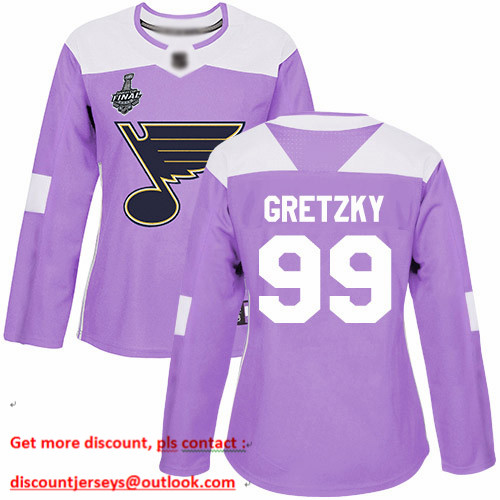 Blues #99 Wayne Gretzky Purple Authentic Fights Cancer Stanley Cup Final Bound Women's Stitched Hockey Jersey