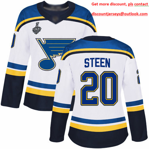 Blues #20 Alexander Steen White Road Authentic Stanley Cup Final Bound Women's Stitched Hockey Jersey Blues #20 Alexander Steen White Road Authentic Stanley Cup Final Bound Women's Stitched Hockey Jersey
