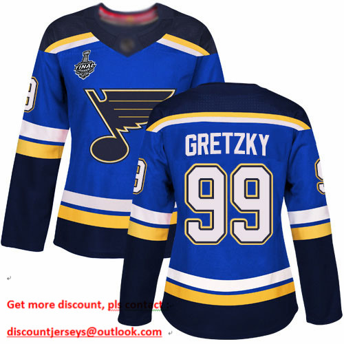 Blues #99 Wayne Gretzky Blue Home Authentic Stanley Cup Final Bound Women's Stitched Hockey Jersey