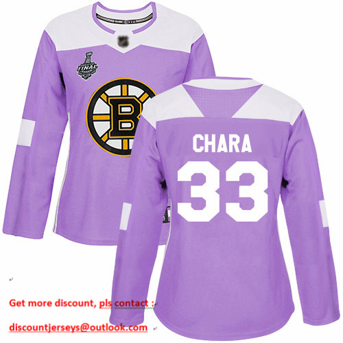 Bruins #33 Zdeno Chara Purple Authentic Fights Cancer Stanley Cup Final Bound Women's Stitched Hockey Jersey