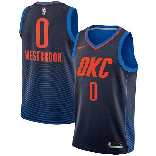 Thunder #0 Russell Westbrook Navy Blue Women's Basketball Swingman Statement Edition Jersey Thunder #0 Russell Westbrook Navy Blue Women's Basketball Swingman Statement Edition Jersey