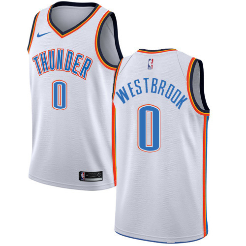 Thunder #0 Russell Westbrook White Women's Basketball Swingman Association Edition Jersey Thunder #0 Russell Westbrook White Women's Basketball Swingman Association Edition Jersey