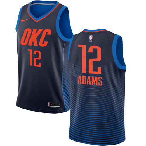 Thunder #12 Steven Adams Navy Blue Women's Basketball Swingman Statement Edition Jersey Thunder #12 Steven Adams Navy Blue Women's Basketball Swingman Statement Edition Jersey