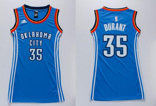 Thunder #35 Kevin Durant Blue Women's Dress Stitched NBA Jersey Thunder #35 Kevin Durant Blue Women's Dress Stitched NBA Jersey