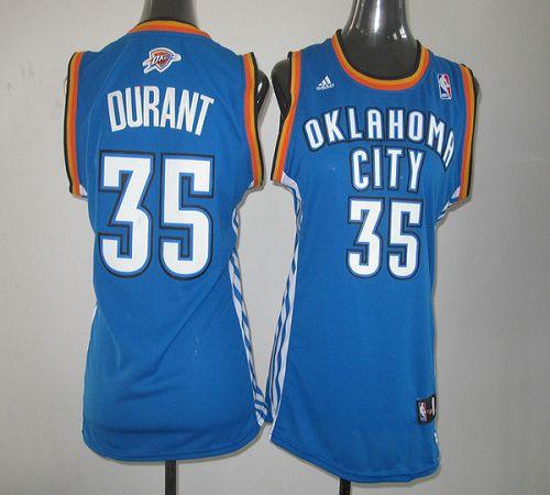 Thunder #35 Kevin Durant Blue Women's Road Stitched NBA Jersey Thunder #35 Kevin Durant Blue Women's Road Stitched NBA Jersey