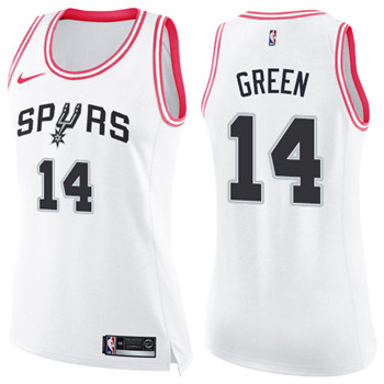 Nike Spurs #14 Danny Green White Pink Women's NBA Swingman Fashion Jersey Nike Spurs #14 Danny Green White Pink Women's NBA Swingman Fashion Jersey