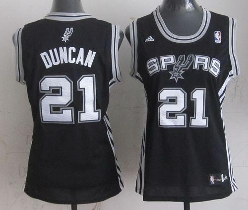 Spurs #21 Tim Duncan Black Women's Road Stitched NBA Jersey Spurs #21 Tim Duncan Black Women's Road Stitched NBA Jersey