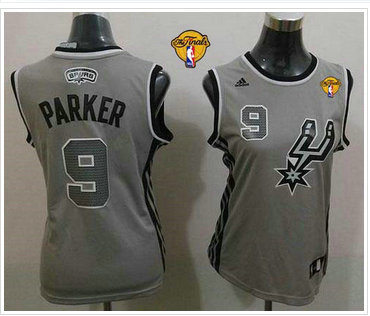 Women NBA Spurs #9 Tony Parker Grey Alternate With Finals Patch Stitched NBA Jersey Women NBA Spurs #9 Tony Parker Grey Alternate With Finals Patch Stitched NBA Jersey