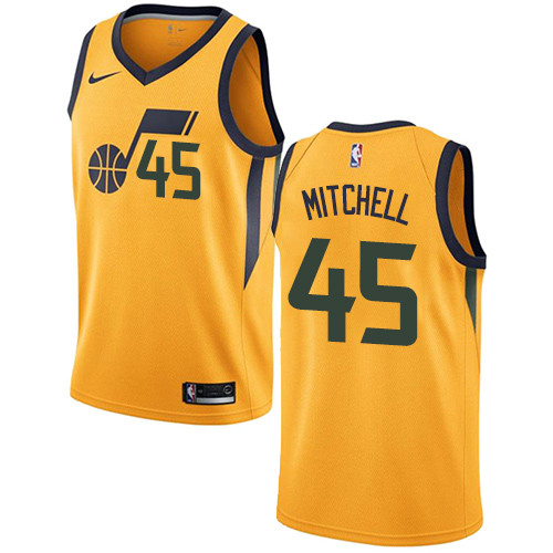 Jazz #45 Donovan Mitchell Yellow Women's Basketball Swingman Statement Edition Jersey