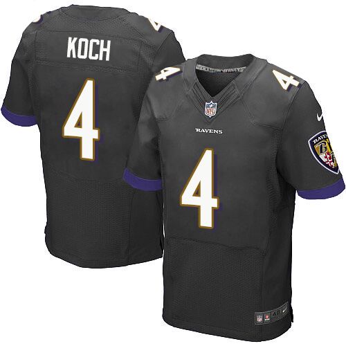 Nike Ravens 4 Sam Koch Black Elite Jersey