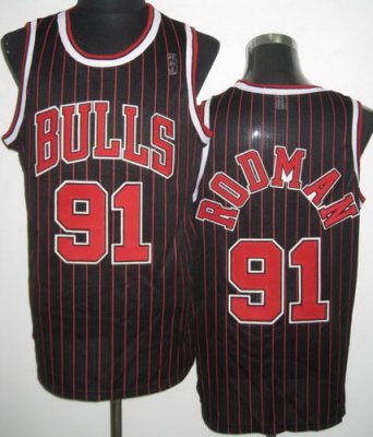 Chicago Bulls 91 Dennis Rodman Black Red Strip Revolution 30 NBA Jerseys Chicago Bulls 91 Dennis Rodman Black Red Strip Revolution 30 NBA Jerseys